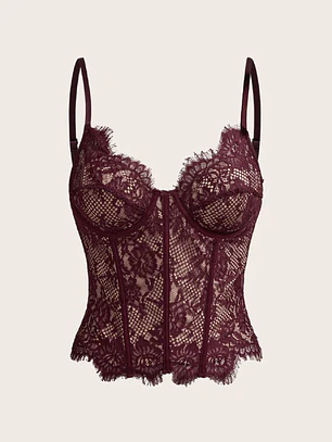 TOP TIPO CORSET CON ENCAJE 