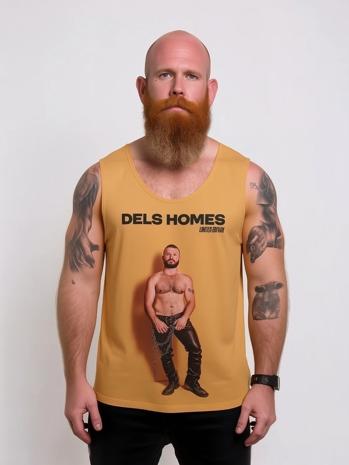 Polera sin manga estampado amarilla 1