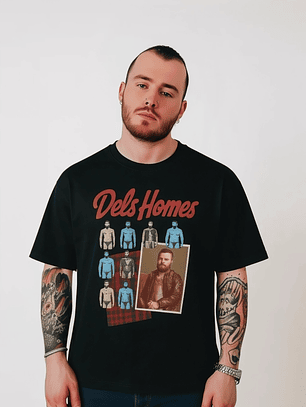 Polera negra de algodón con estampado oso.- COPIAR