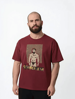 Polera negra de algodón con estampado oso.