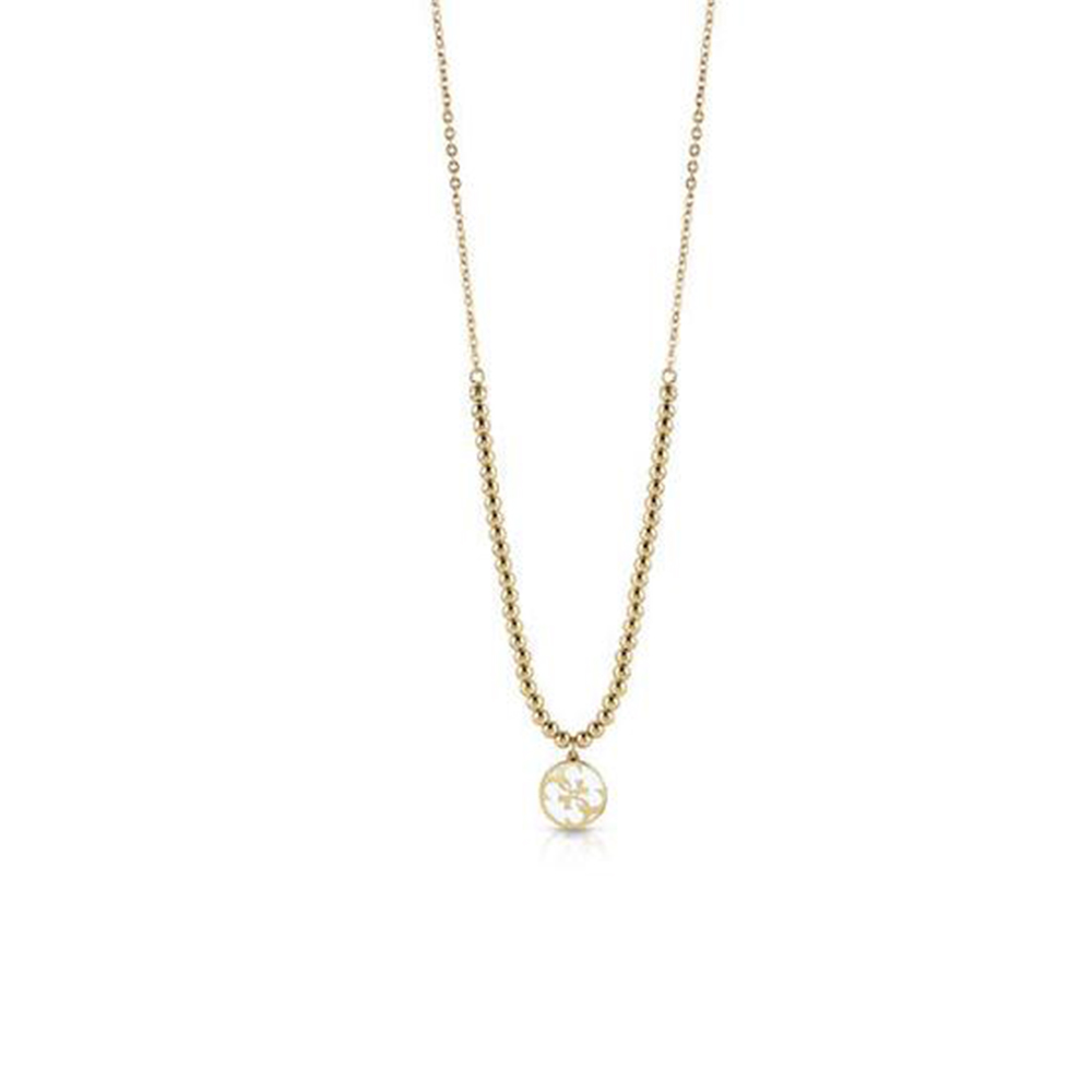 Collar Mujer Guess 16-18 White Enamel 4G Coin (Gl) Ubn78082