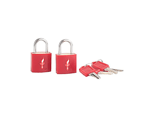 Candado Chico Doble Safe Skies Tsa Con 4 Llaves Neon Rojo