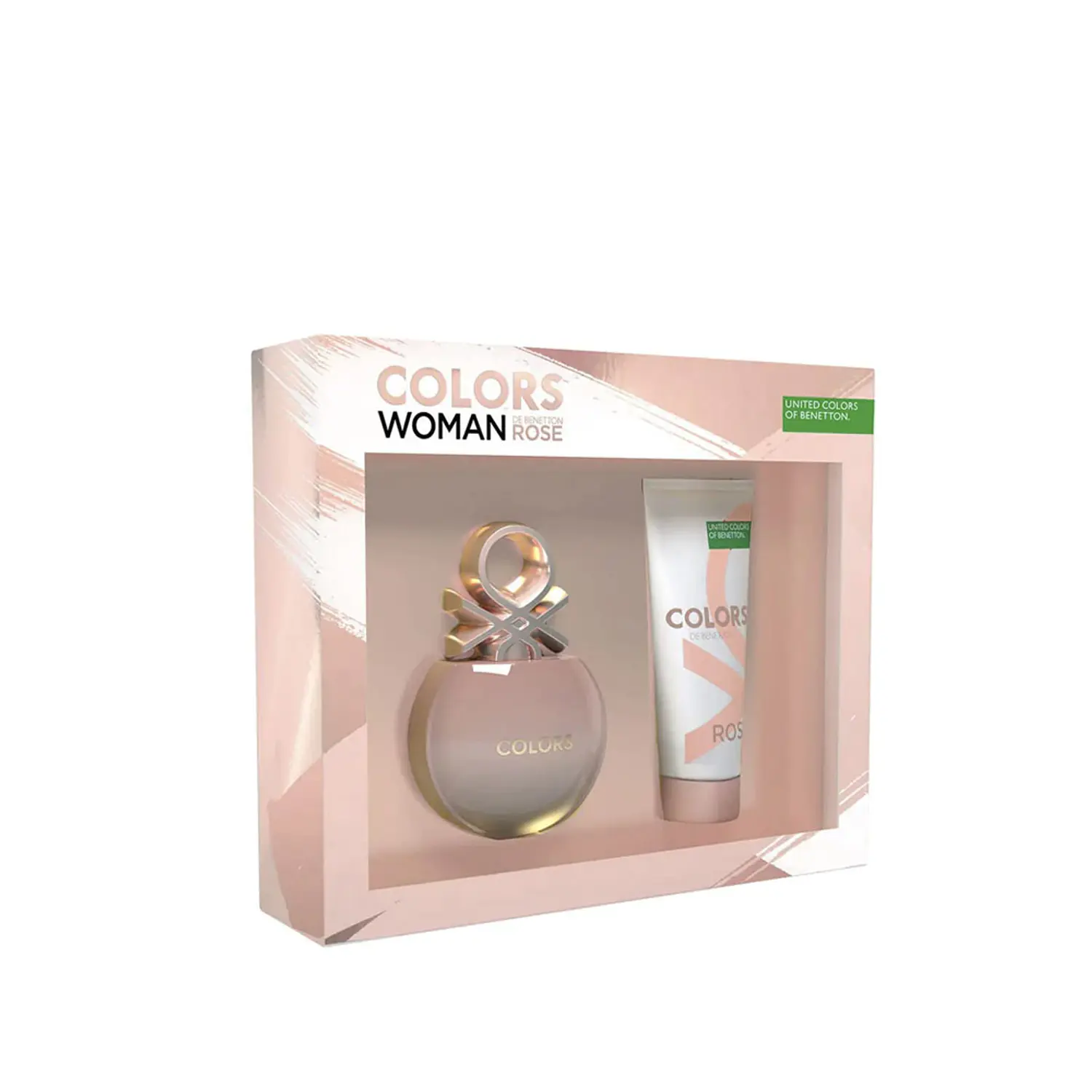 PERFUME BENETTON UNITED COLORS ROSE DAMA EDT 80 ML / BODY LOTION 75 ML ESTUCHE