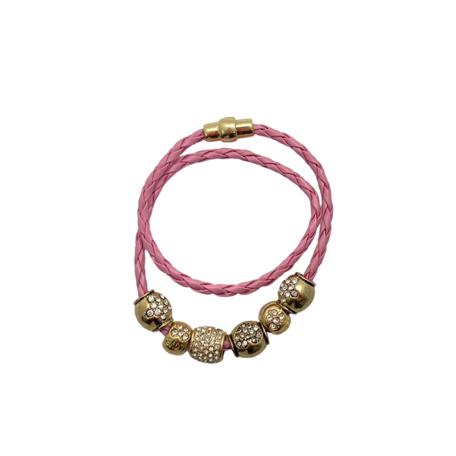 Pulsera Bijoux Terner Braided Charm Pink Mujer 2402873