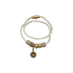 Pulsera Bijoux Terner Braided Charm White Flower Mujer 2402878