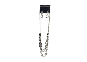 Collar Con Aros Bijoux Terner Fashion Silver Set Mujer 2346200