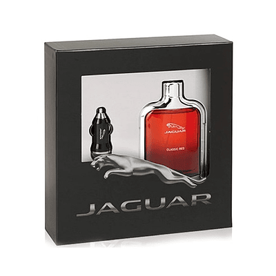 Perfume Jaguar Classic Red Hombre Edt 100 Ml / Car Charger Estuche