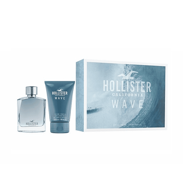 Perfume Hollister Wave Hombre Edt 100 ml / Shower Gel 100 ml Estuche