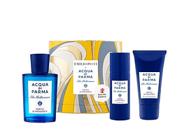 Perfume Acqua Di Parma Blu Mediterraneo Mirto Di Panarea Unisex Edt 75 ml / Body Lotion 40 ml / Shower Gel 50 ml Estuche