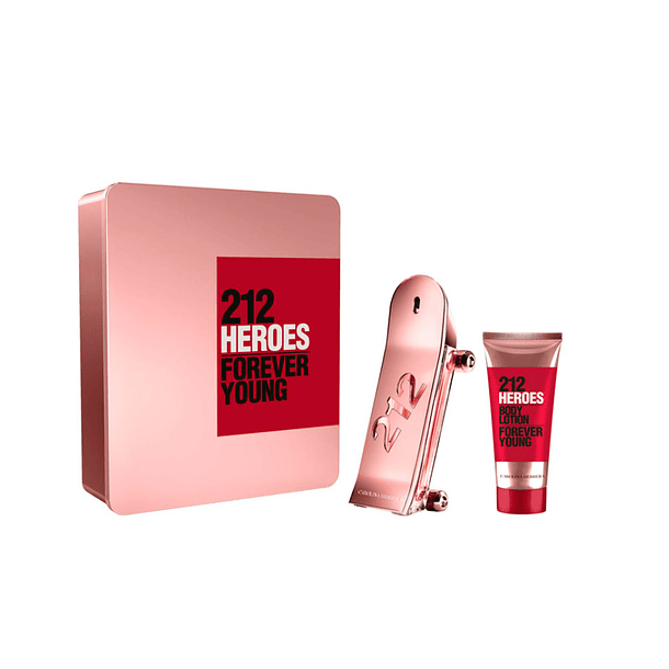 Perfume 212 Heroes Dama Edp 80 ml / Body Lotion 100 ml Estuche