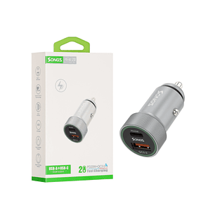 Cargador Songz De Auto Carga Rapida Usb A + Usb C 20W 617930346049