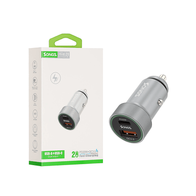 Cargador Songz De Auto Carga Rapida Usb A + Usb C 20W 617930346049