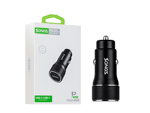 Cargador  Songz De Auto Carga Rapida Usb-C / Usb-C 40 W 617930354563