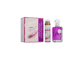 Perfume Lattafa Mahasin Crystal Violet Unisex Edp 100 ml / Desodorante 50 ml Estuche