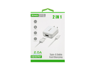 Cargador Songz 2 In 1 Type C Fast Charging 10W 745964137552
