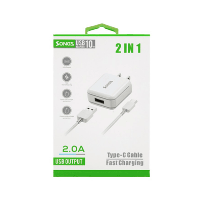 Cargador Songz 2 In 1 Type C Fast Charging 10W 745964137552