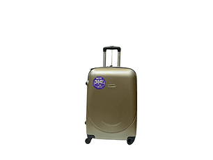 Maleta De Fibra 4 Ruedas Chica Lisa Beige