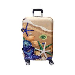 Maleta De Fibra 4 Ruedas Grande Impresa Estrellas De Mar