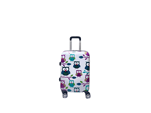 Maleta De Fibra 4 Ruedas Chica Impresa Buho