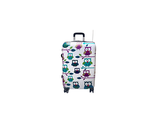 Maleta De Fibra 4 Ruedas Mediana Impresa Buho