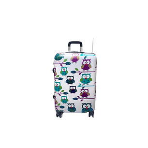 Maleta De Fibra 4 Ruedas Mediana Impresa Buho