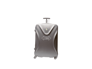 Maleta De Fibra 4 Ruedas Ultralight Grande Lisa Silver