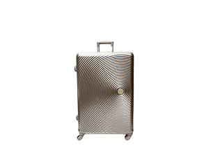 Maleta De Fibra 4 Ruedas Grande Lisa Beige