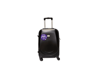 Maleta De Fibra 4 Ruedas Mediana Lisa Black