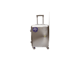 Maleta De Fibra 4 Ruedas Mediana Lisa Beige