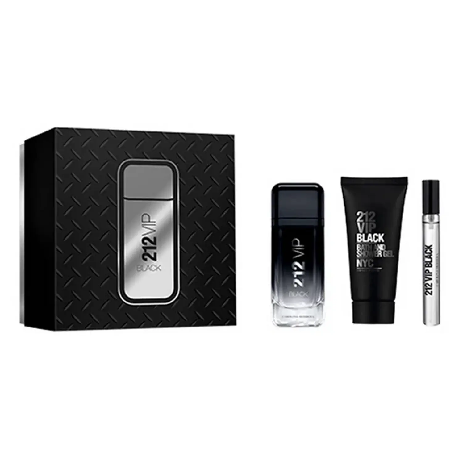 Perfume 212 Vip Black Varon Edp 100 ml / 10 ml / Shower Gel 100 ml Estuche