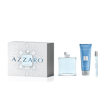 Perfume Azzaro Chrome Varon Edt 100 Ml / 10 Ml / Hair & Body Shampoo 75 Ml Estuche