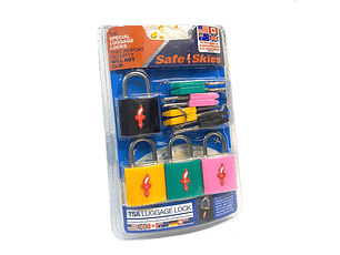 Candado Chico 4 Colores Safe Skies Tsa Con 8 Llaves Neon Multicolor