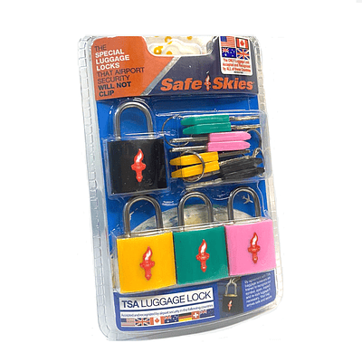 Candado Chico 4 Colores Safe Skies Tsa Con 8 Llaves Neon Multicolor