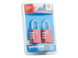 Candado Grande Doble Safe Skies Tsa Con Clave Neon Rojo