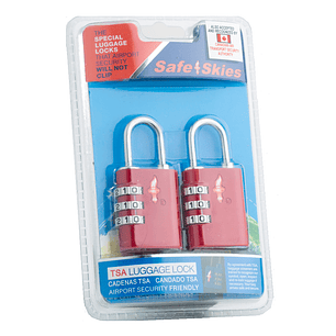 Candado Grande Doble Safe Skies Tsa Con Clave Neon Rojo