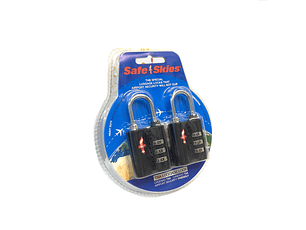 Candado Grande Doble Safe Skies Tsa Con Clave Neon Negro