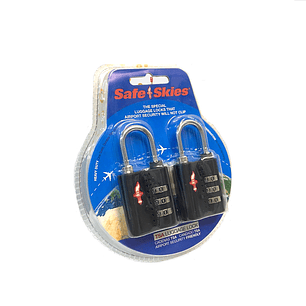 Candado Grande Doble Safe Skies Tsa Con Clave Neon Negro