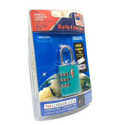 Candado Grande Safe Skies Tsa Con Clave Neon Verde