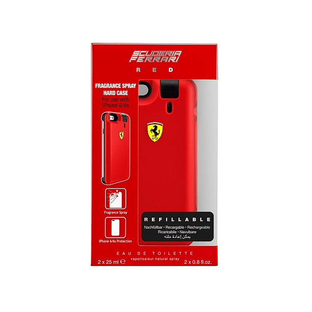 PERFUME FERRARI RED HOMBRE EDT 25 ML X 2 + CARCASA IPHONE 6 - 6S