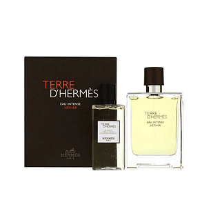Perfume Terre Dhermes Eau Intense Vetiver Varon Edp 100 ml / Shower Gel 80 ml Estuche