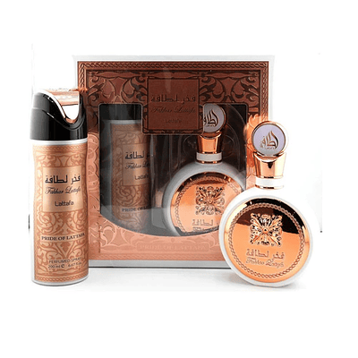 Perfume Lattafa Fakhar Mujer Edp 100 Ml / Desodorante 200 Ml Estuche