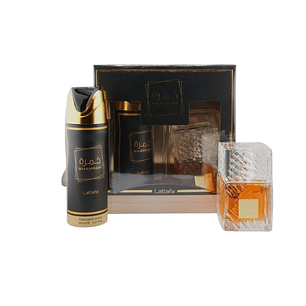 Perfume Lattafa Khamrah Unisex Edp 100 ml / Desodorante 200 ml Estuche