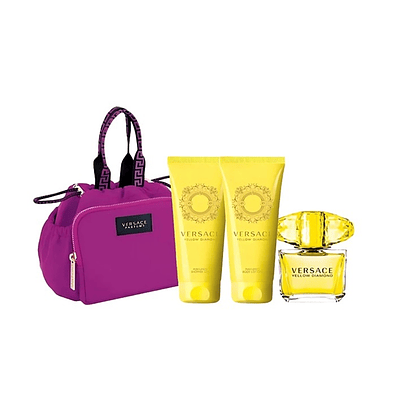 Perfume Versace Yellow Diamond Dama Edt 90 Ml / Body Lotion 100 Ml / Shower Gel 100 Ml / Bolso Estuche