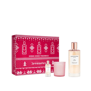 PERFUME LOVENOTES PINK WOODS ARIANA GRANDE DAMA EDP 125 ML / DELUXE MINI / CANDLE ESTUCHE