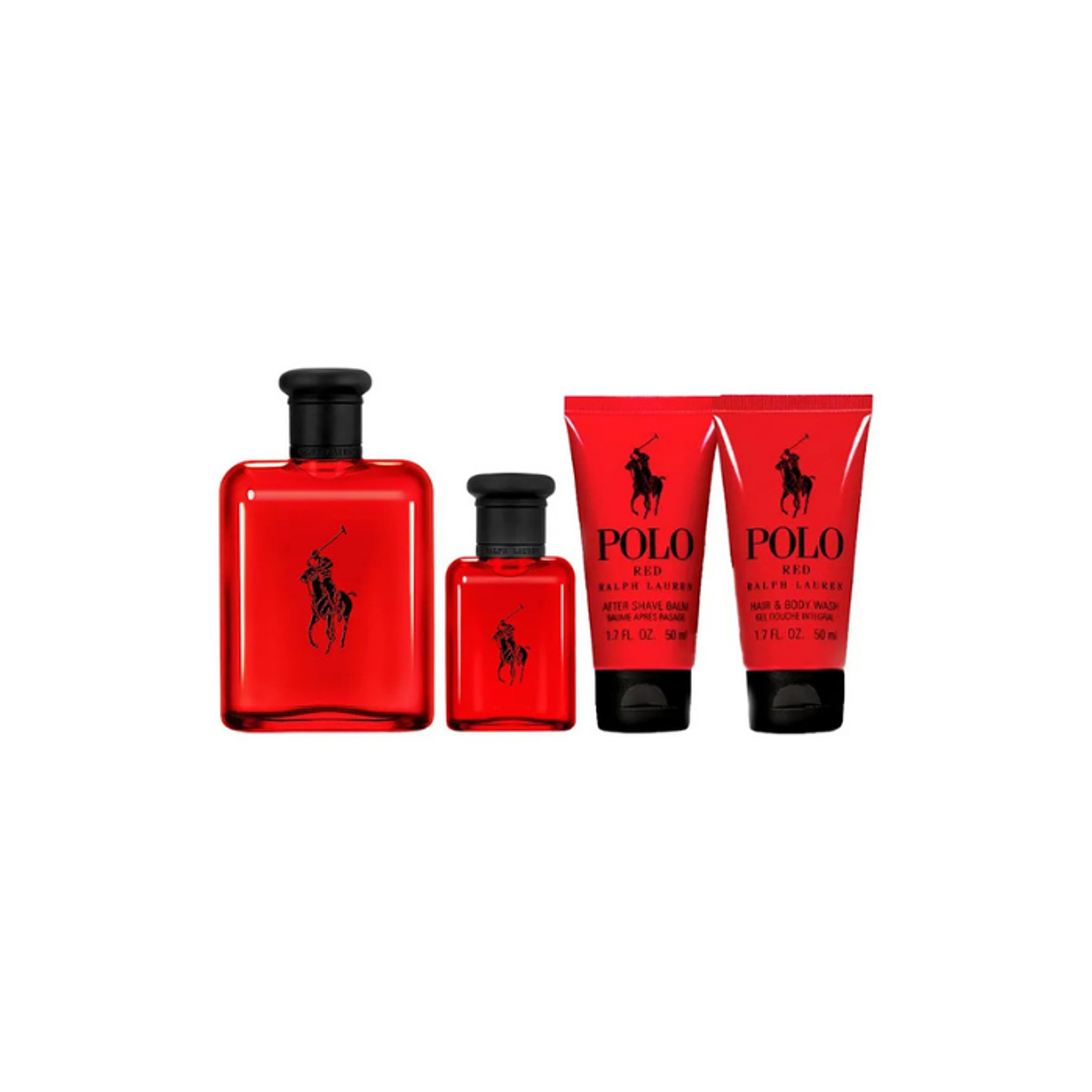 PERFUME POLO RED VARON EDT 125 ML / 40 ML / SHOWER GEL 50 ML  / AFTER SHAVE BALM 50 ML ESTUCHE
