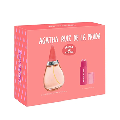Perfume Gotas De Color Dama Edt 100 Ml / Lips & Cheek Stock 5 Gr Estuche