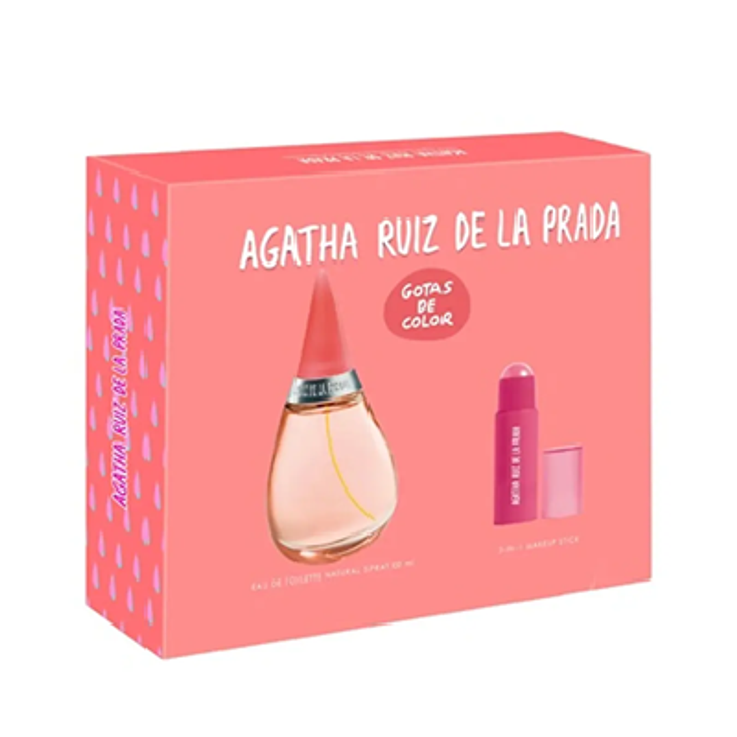 PERFUME GOTAS DE COLOR DAMA EDT 100 ML / LIPS & CHEEK STOCK 5 GR ESTUCHE
