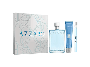 PERFUME AZZARO CHROME VARON EDT 100 ML / 10 ML / SHAMPOO 75 ML ESTUCHE
