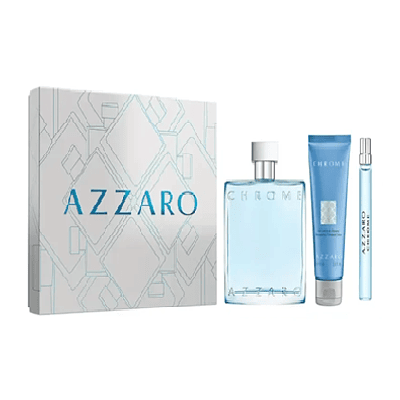 Perfume Azzaro Chrome Varon Edt 100 Ml / 10 Ml / Shampoo 75 Ml Estuche