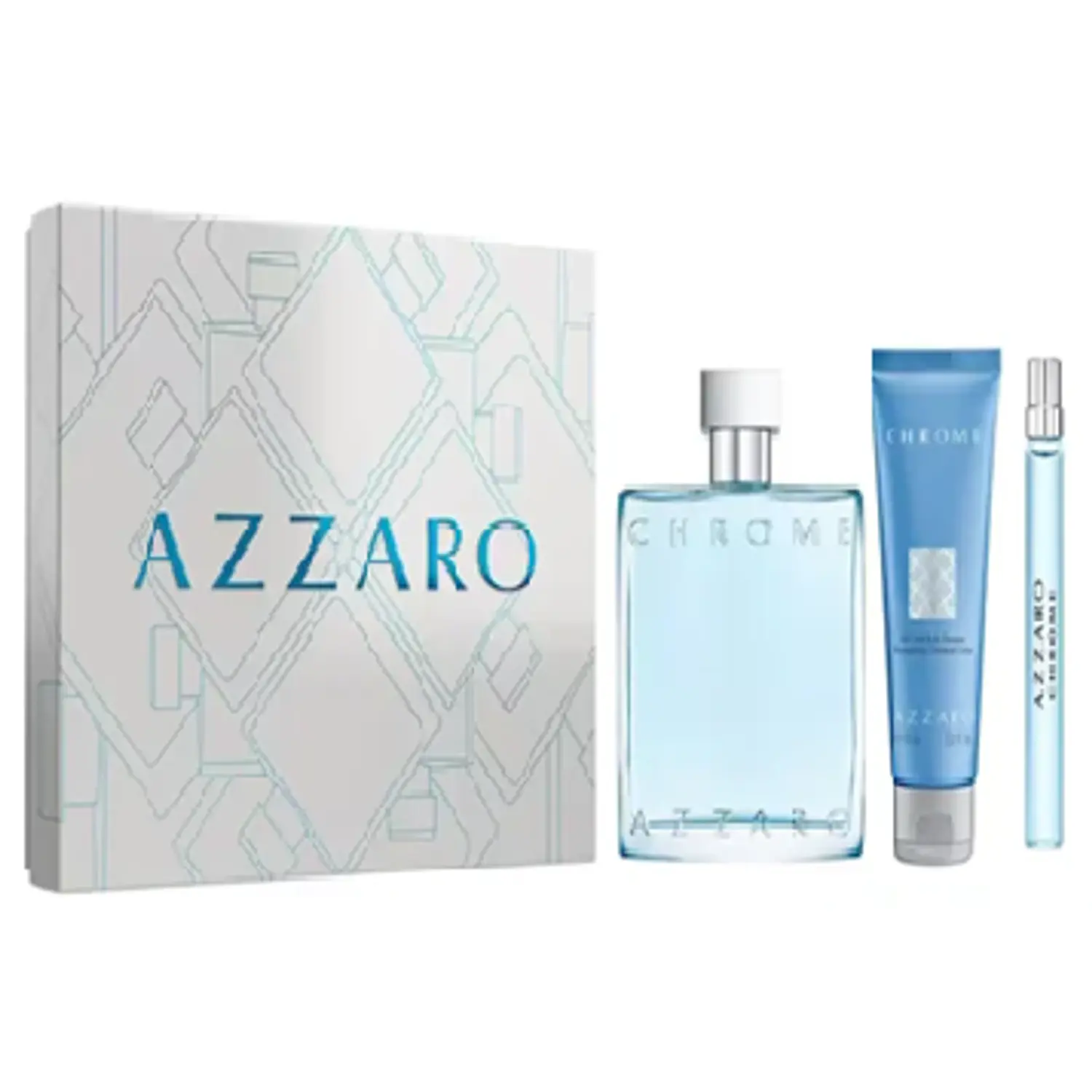 PERFUME AZZARO CHROME VARON EDT 100 ML / 10 ML / SHAMPOO 75 ML ESTUCHE